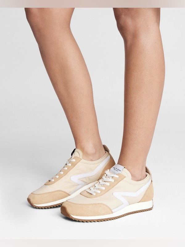 Rag & Bone Retro Runner Sneaker Tan Oyster Gray 35 5.5